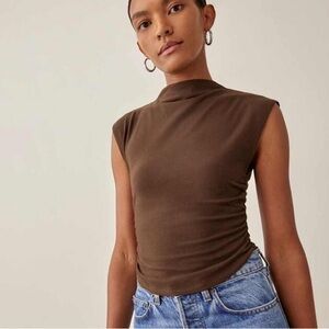 Reformation Lindy Knit Top Cafe